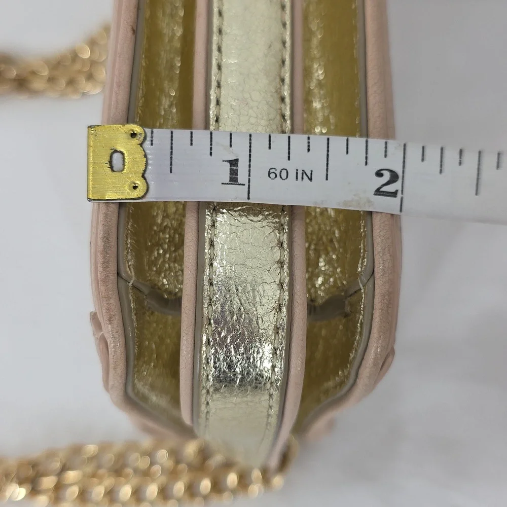 Tory Burch Peach/Gold Leather‎ Duet Chain Shoulder Bag
